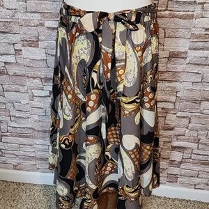 Mix Nouveau Tan/Gold Elastic Waist Lightweigh Skirt